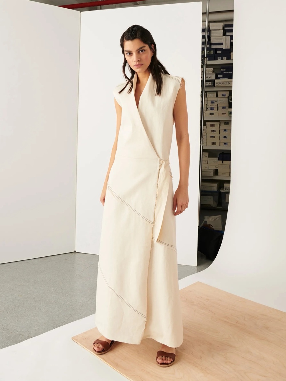 Zero + Maria Cornejo Canvas Wrap Dress - size 12